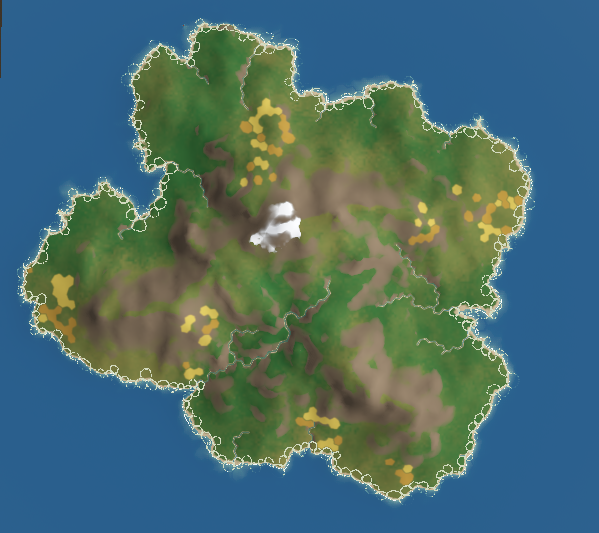 Coastal regions highlighted